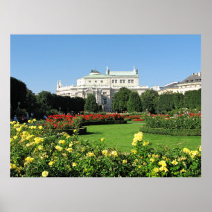 Affiche Vienne Volksgarten avec Rose