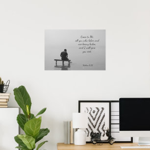Affiche Viens à Moi, je te reposerai, Matt 11:28