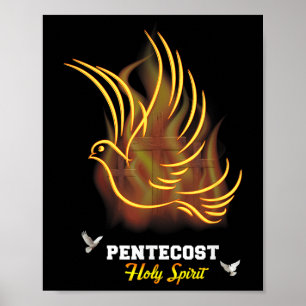 Affiche Viens Saint-Esprit Colombe Croix Chrétien Jésus Pe