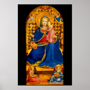 Affiche VIERGE À L'ENFANT ET AUX ANGES par Fra Angelico