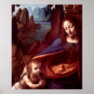 Affiche Vierge aux rochers de Léonard de Vinci