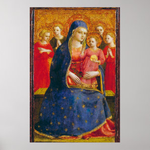 Affiche VIERGE AVEC ENFANT ET ANGES Fra Angelico