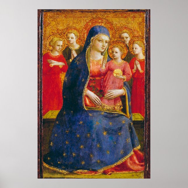 Affiche VIERGE AVEC ENFANT ET ANGES Fra Angelico (Devant)