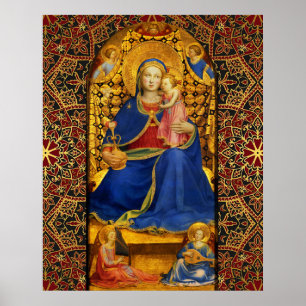 Affiche VIERGE AVEC ENFANT ET ANGES par Fra Angelico