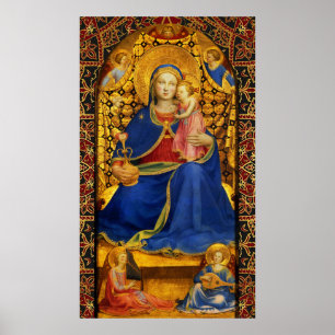 Affiche VIERGE AVEC ENFANT ET ANGES par Fra Angelico
