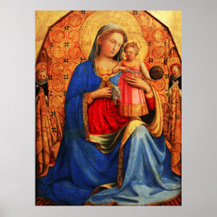 Affiche VIERGE AVEC ENFANT ET SAINTS par Fra Angelico