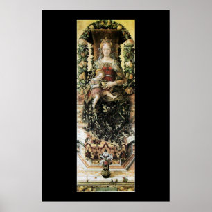 Affiche VIERGE AVEC ENFANT vert noir