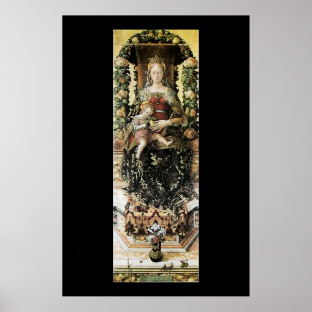 Affiche VIERGE AVEC ENFANT vert noir (Devant)