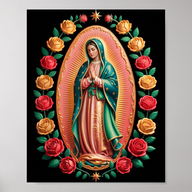 Affiche Vierge de Guadalupe Sainte Marie Chrétienne Religi (Devant)