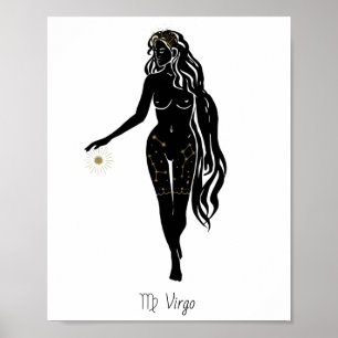 Affiche Vierge Déesse Céleste Vierge Couronne Solaire Art