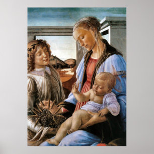 Affiche Vierge et enfant avec ange - Botticelli - c1470