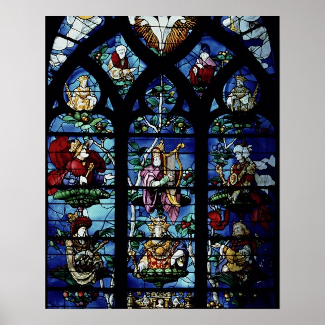 Affiche Vierge et Enfant avec anges et portraits reflet (Devant)