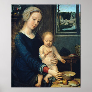 Affiche Vierge et enfant avec soupe au lait - Gerard David