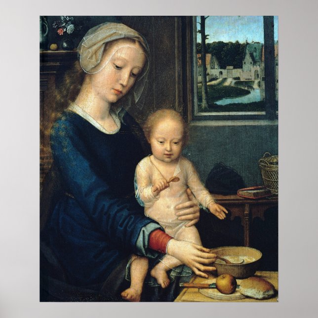 Affiche Vierge et enfant avec soupe au lait - Gerard David (Devant)