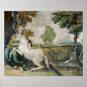 Affiche Vierge et licorne - Domenichino Palazzo Farnese