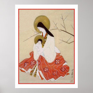 Affiche Vierge japonaise et Vintage enfant