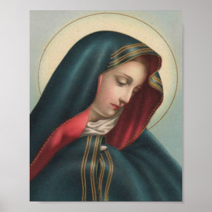 Affiche Vierge Marie catholique religieuse