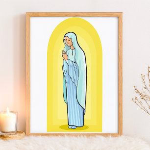 Affiche Vierge Marie catholique religieuse élégante