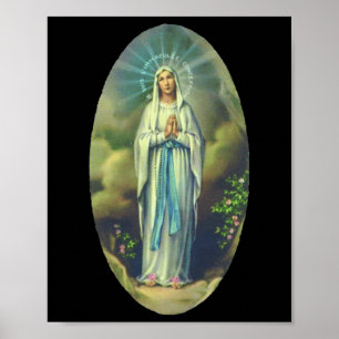 Affiche Vierge Marie De Lourdes Notre Dame Christian Cadea