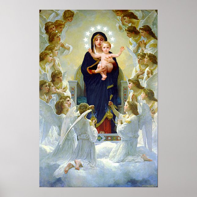 Affiche Vierge Marie des Anges & Bébé Jésus Notre Dame (Devant)