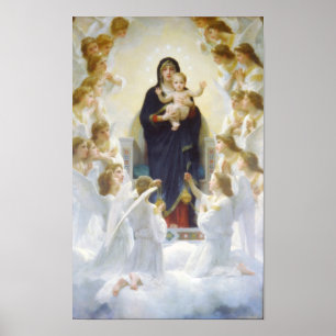 Affiche Vierge Marie et Jésus aux anges