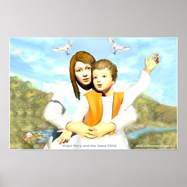 Affiche Vierge Marie et l'enfant Jésus (Devant)