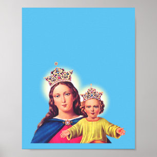 Affiche Vierge Marie reine avec Jésus