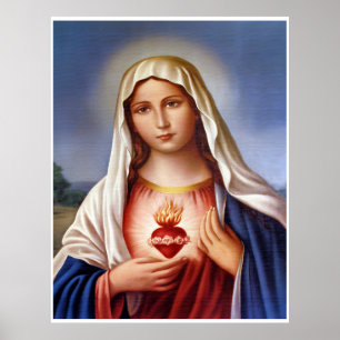 Affiche Vierge Marie Sacred Heart