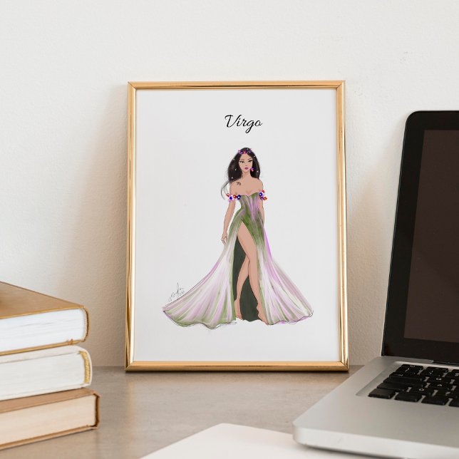Affiche Vierge, signe du zodiaque, croquis de mode, (Créateur téléchargé)