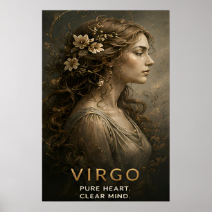 Affiche Vierge Signe du Zodiaque Vierge Céleste Symbole d'
