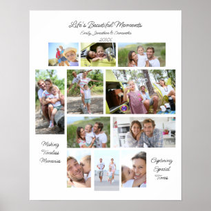 Affiche Vies beaux moments 11 Photos Collage Blanc