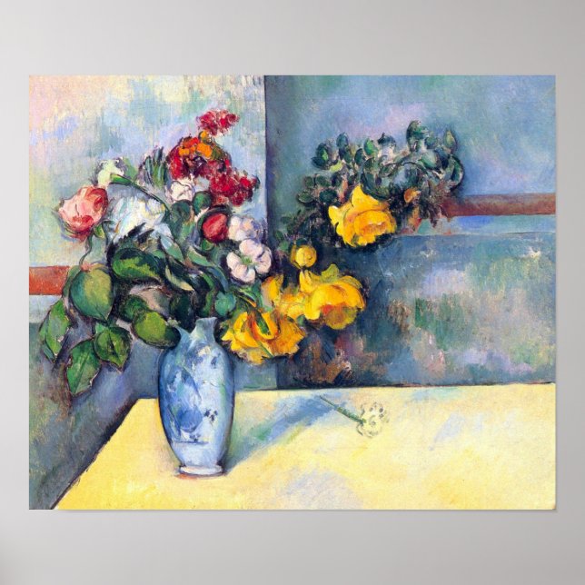 Affiche Vies mortes, fleurs dans un vase de Paul Cezanne (Devant)
