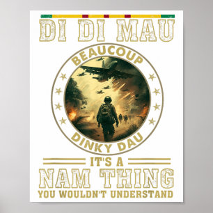 Affiche Viêt-nam Di Mau, Mémoire de guerre du Vietnam, Mem