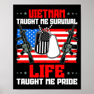 Affiche Vietnam a enseigné la survie. la vie a enseigné la