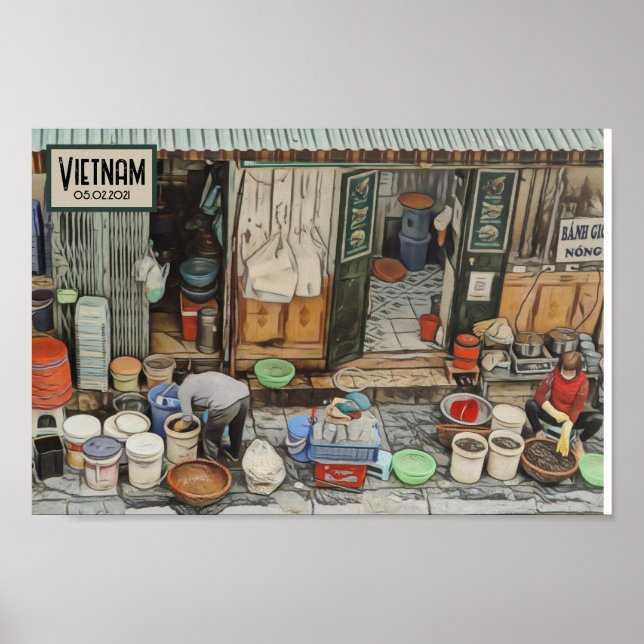 Affiche Vietnam Street Life, Date de voyage personnalisabl (Devant)