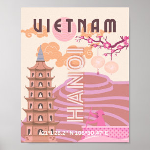 Affiche Vietnam Travel Art, Retro