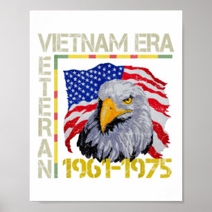 Affiche Vietnam Vétéran Era 1961 1975 Mémorial drapeau Amé