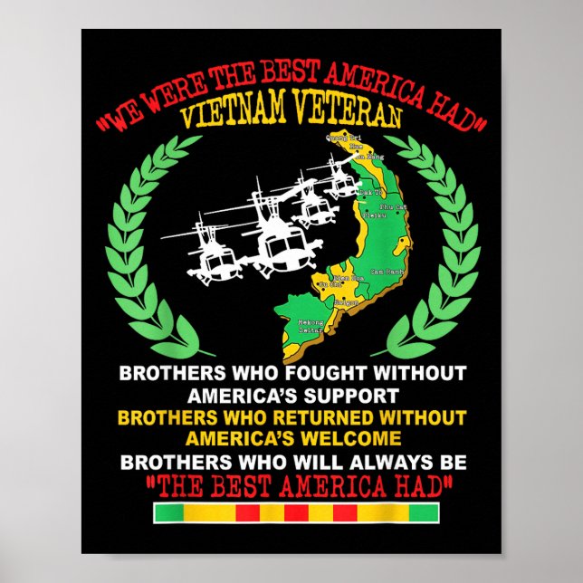Affiche Vietnam Veteran We Were The America Had Map Helico (Devant)