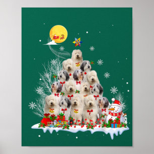 Affiche Vieux anglais Chien à chien Reindeer Pine Noël