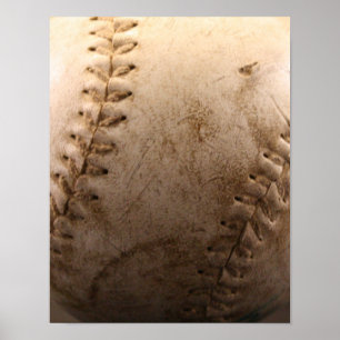 Affiche Vieux baseball vers le haut