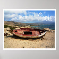 Vieux bateau Patiné sur la Crète