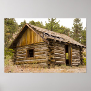 Affiche Vieux Cabine de montagne