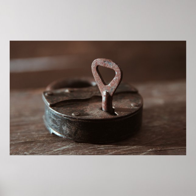 Affiche Vieux cadenas rouillé (Devant)