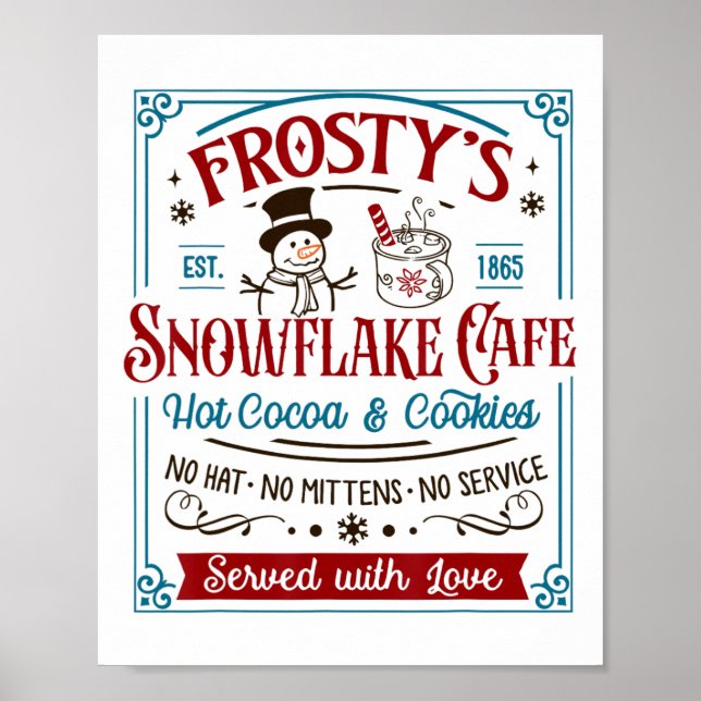 Affiche Vieux café Frosty's Snowflake Café Lover (Devant)