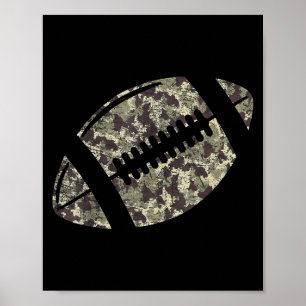 Affiche Vieux Camo Football Amant Camouflage Jeu Jour Touc