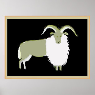 Affiche Vieux chèvre de montagne