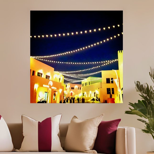 Affiche Vieux Doha Port la nuit (Créateur téléchargé)