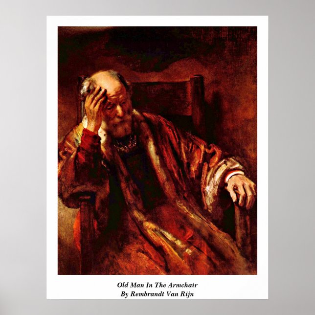 Affiche Vieux Homme Dans Le Fauteuil Par Rembrandt Van Rij (Devant)