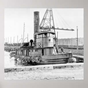 Affiche Vieux Jersey City :  Traction subite de chemin de