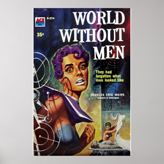 Affiche Vieux livre de pulpe World WIthout Men (Devant)